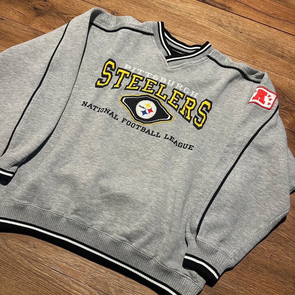Vintage Lee Sport Grey Pittsburgh Steelers Sweatshirt Mens M